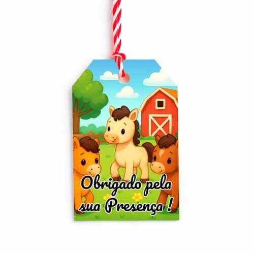 Tag de Agradecimento Personalizada 7x5 Cavalinhos