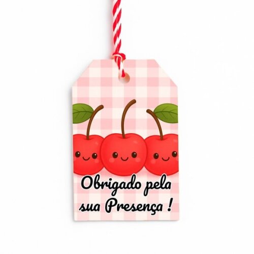 Tag de Agradecimento Personalizada 7x5 Cerejinha