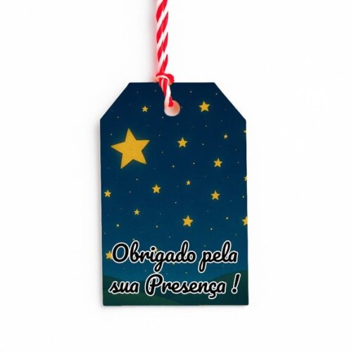 Tag de Agradecimento Personalizada 7x5 Céu Estrelado