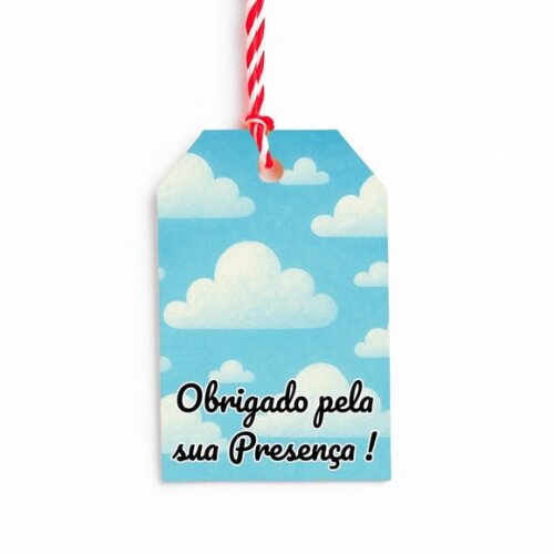 Tag de Agradecimento Personalizada 7x5 Céu Azul