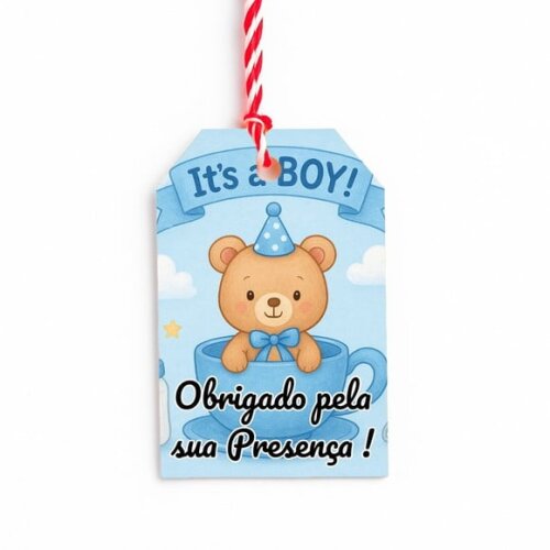 Tag de Agradecimento Personalizada 7x5 Chá de Bebê Menino