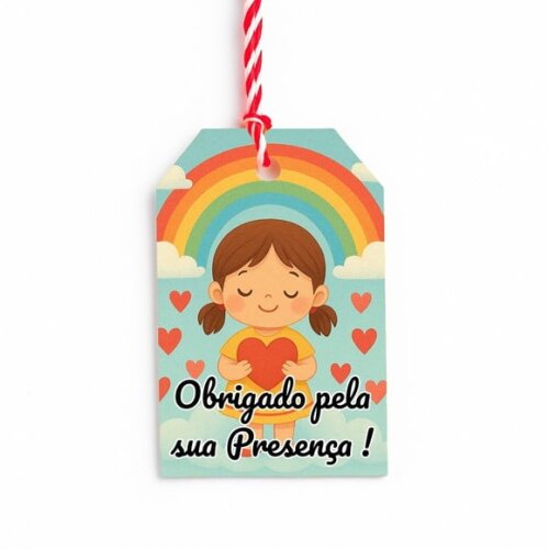 Tag de Agradecimento Personalizada 7x5 Chuva de Amor