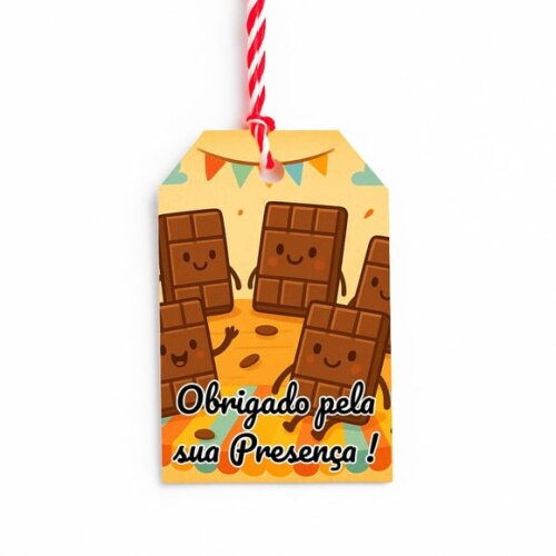 Tag de Agradecimento Personalizada 7x5 Chocolates