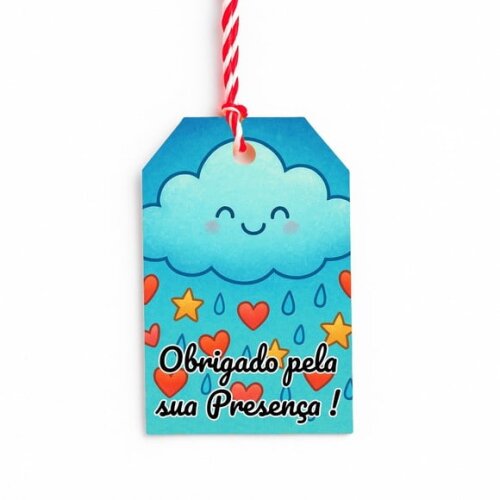 Tag de Agradecimento Personalizada 7x5 Chuva de Bênçãos