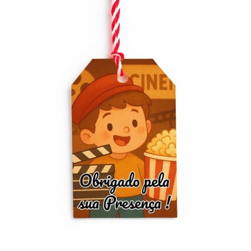Tag de Agradecimento Personalizada 7x5 Cinema Antigo
