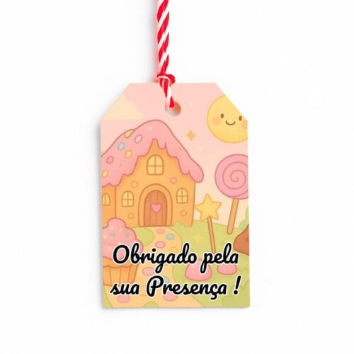Tag de Agradecimento Personalizada 7x5 Confeitaria Kids