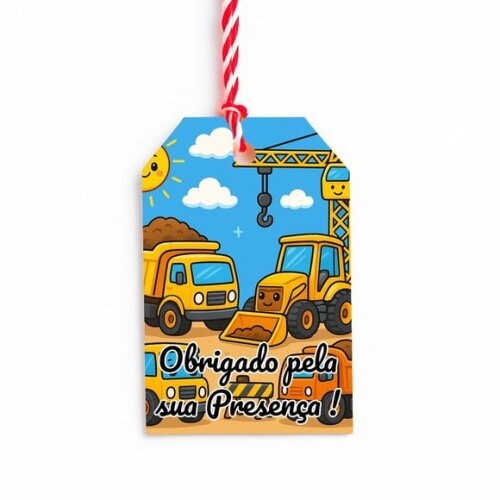 Tag de Agradecimento Personalizada 7x5 Construção Civil