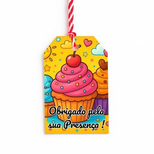 Tag de Agradecimento Personalizada 7x5 Cupcakes