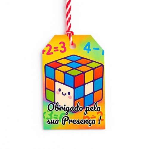 Tag de Agradecimento Personalizada 7x5 Cubo Mágico
