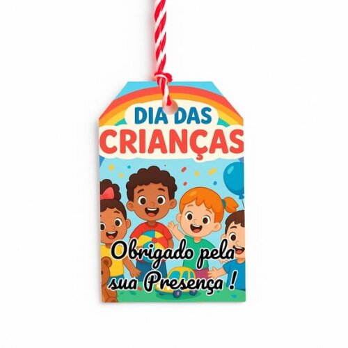 Tag de Agradecimento Personalizada 7x5 Dia das Crianças