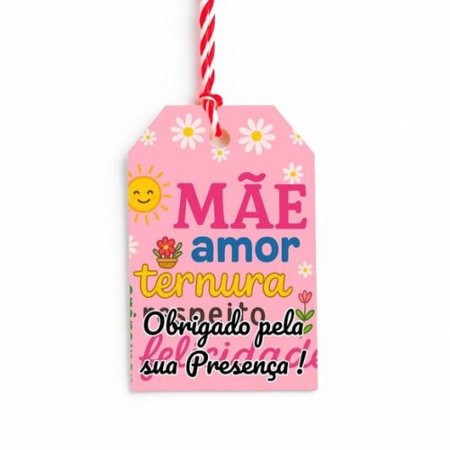 Tag de Agradecimento Personalizada 7x5 Dia das Mães