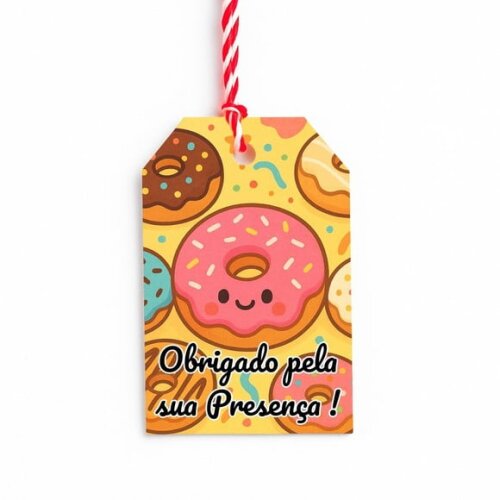 Tag de Agradecimento Personalizada 7x5 Donuts