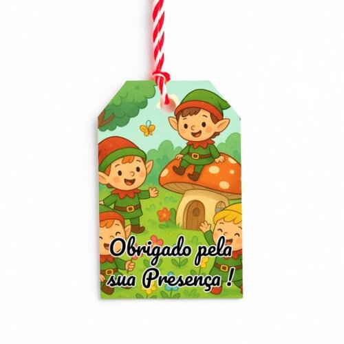 Tag de Agradecimento Personalizada 7x5 Duendes