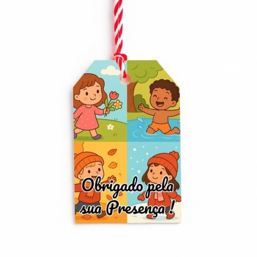 Tag de Agradecimento Personalizada 7x5 Estações do Ano