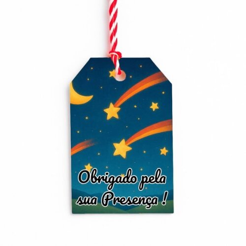 Tag de Agradecimento Personalizada 7x5 Estrelas Cadentes