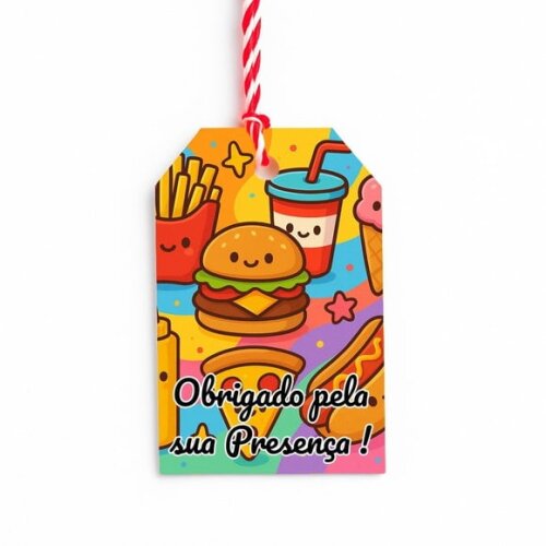 Tag de Agradecimento Personalizada 7x5 Fast Food