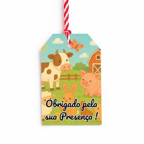 Tag de Agradecimento Personalizada 7x5 Fazendinha