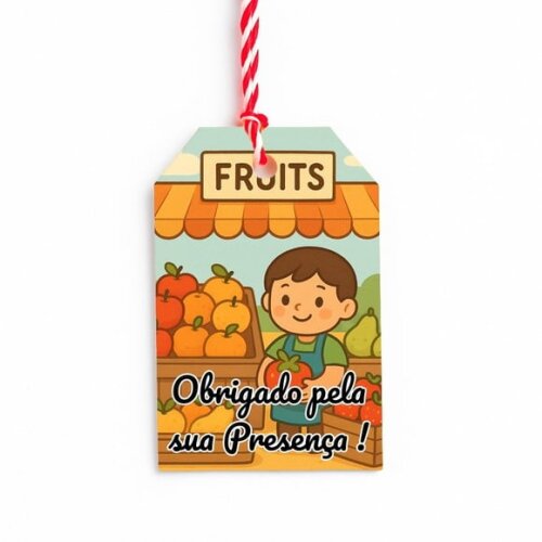 Tag de Agradecimento Personalizada 7x5 Feira de Frutas