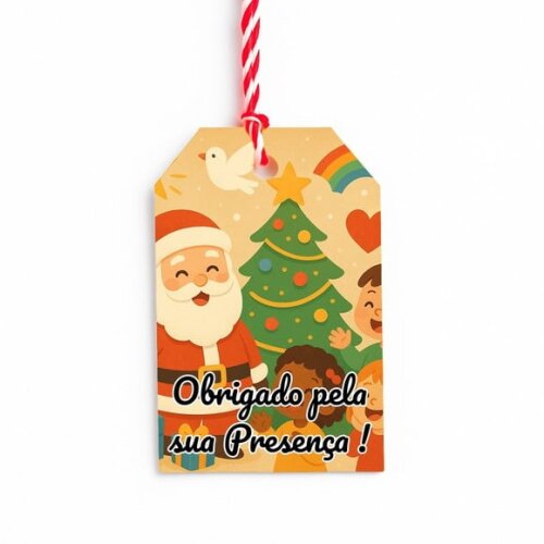 Tag de Agradecimento Personalizada 7x5 Feliz Natal