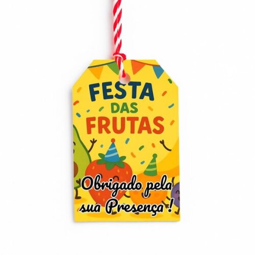 Tag de Agradecimento Personalizada 7x5 Festa das Frutas