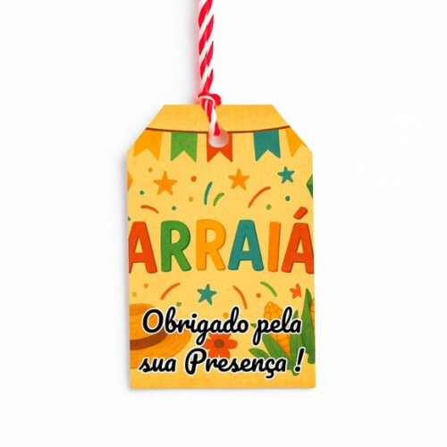 Tag de Agradecimento Personalizada 7x5 Festa Junina Arraiá