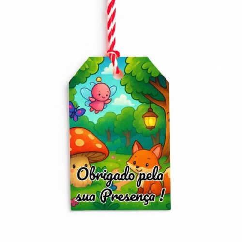 Tag de Agradecimento Personalizada 7x5 Floresta Encantada