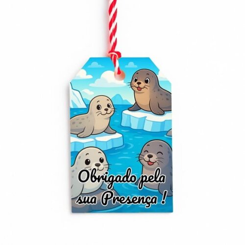 Tag de Agradecimento Personalizada 7x5 Focas