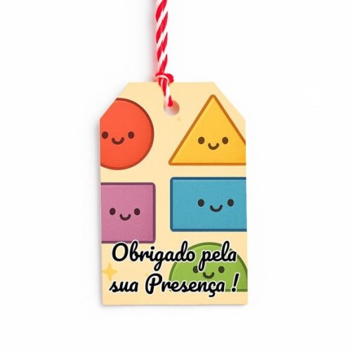 Tag de Agradecimento Personalizada 7x5 Formas Geométricas