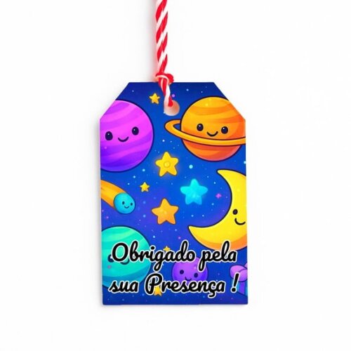 Tag de Agradecimento Personalizada 7x5 Galáxia Encantada