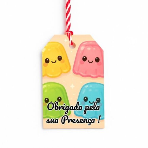 Tag de Agradecimento Personalizada 7x5 Gelatinas