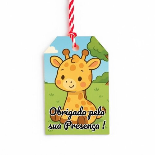 Tag de Agradecimento Personalizada 7x5 Girafinha Baby