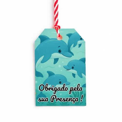 Tag de Agradecimento Personalizada 7x5 Golfinhos
