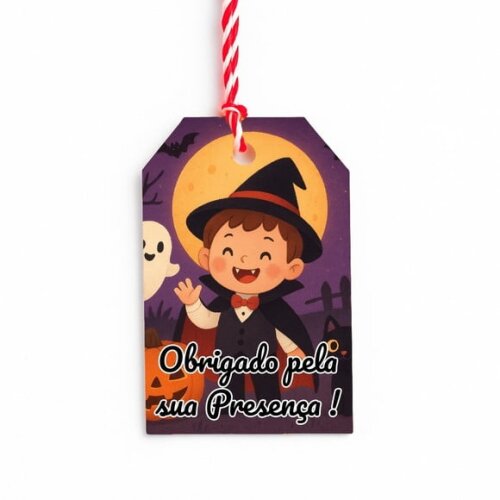 Tag de Agradecimento Personalizada 7x5 Halloween