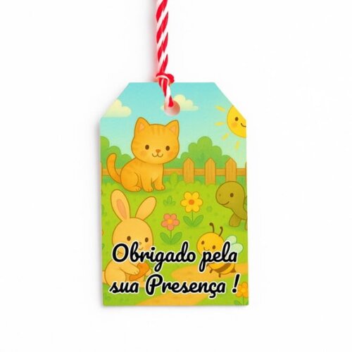 Tag de Agradecimento Personalizada 7x5 Jardim dos Bichinhos