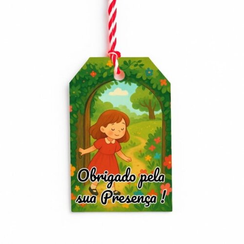 Tag de Agradecimento Personalizada 7x5 Jardim Secreto
