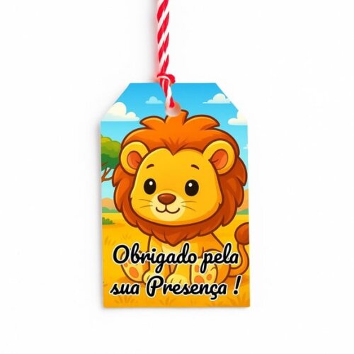 Tag de Agradecimento Personalizada 7x5 Leão Baby
