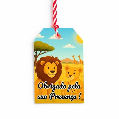 Tag de Agradecimento Personalizada 7x5 Leões