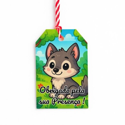 Tag de Agradecimento Personalizada 7x5 Lobinho