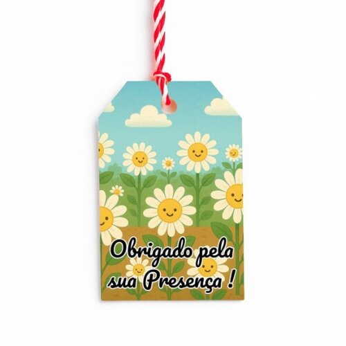 Tag de Agradecimento Personalizada 7x5 Margaridas
