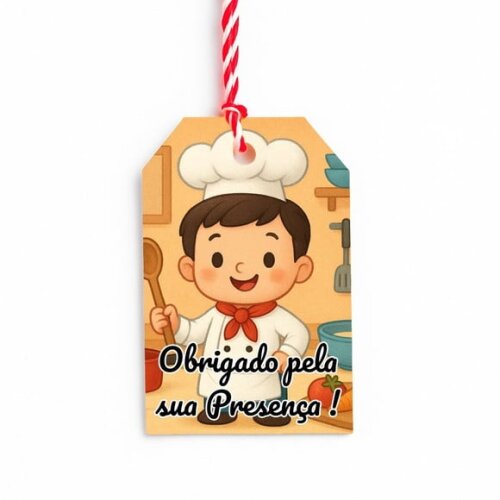 Tag de Agradecimento Personalizada 7x5 Mini Chefe Menino