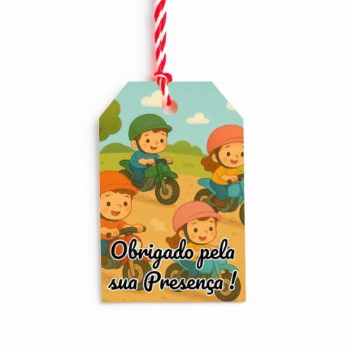 Tag de Agradecimento Personalizada 7x5 Motocicletas Kids