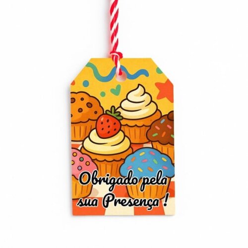 Tag de Agradecimento Personalizada 7x5 Muffins