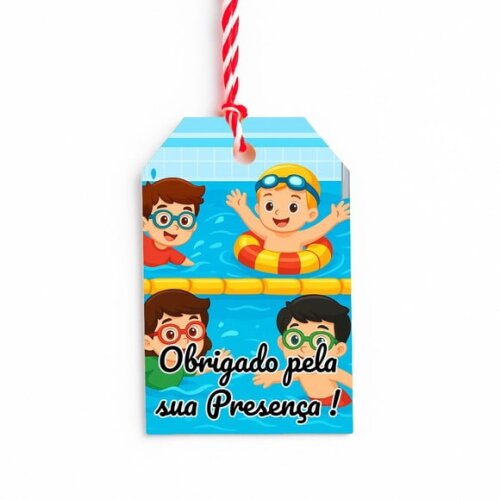 Tag de Agradecimento Personalizada 7x5 Natação