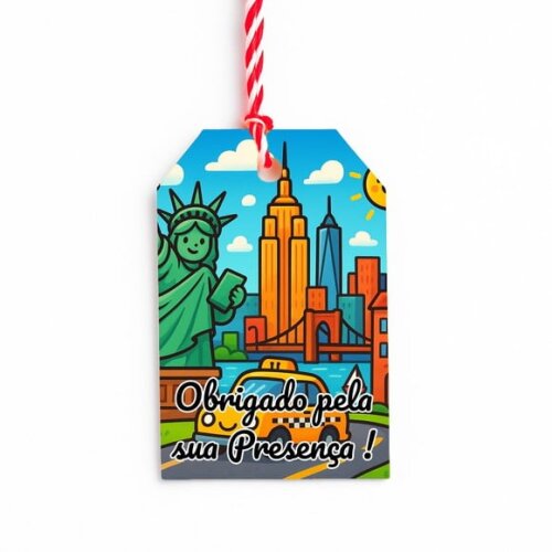 Tag de Agradecimento Personalizada 7x5 Nova York