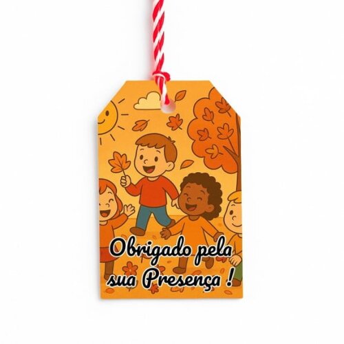 Tag de Agradecimento Personalizada 7x5 Outono Divertido