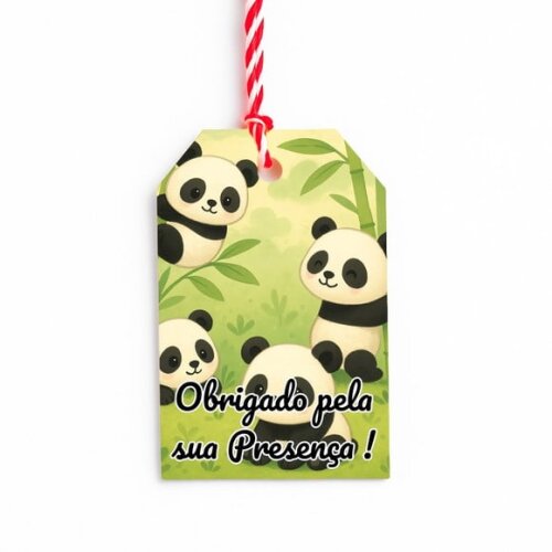 Tag de Agradecimento Personalizada 7x5 Pandinhas