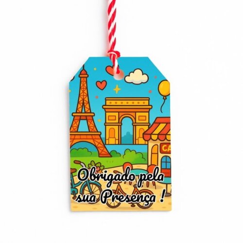 Tag de Agradecimento Personalizada 7x5 Paris