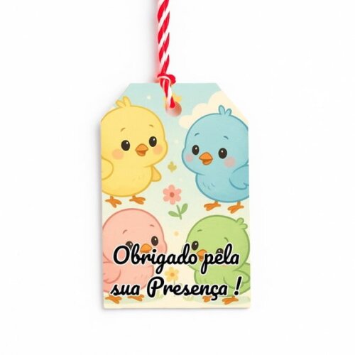 Tag de Agradecimento Personalizada 7x5 Passarinhos Baby