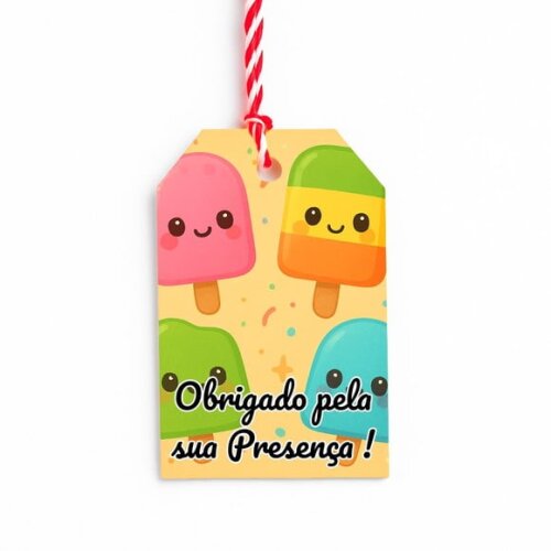 Tag de Agradecimento Personalizada 7x5 Picolés