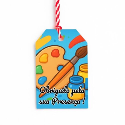 Tag de Agradecimento Personalizada 7x5 Pintura e Tintas